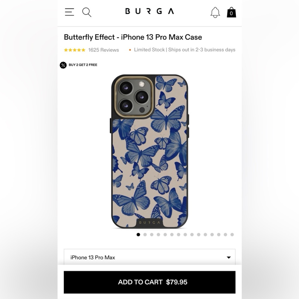 BURGA Butterfly Effect iPhone 13 Pro Max Elite Case.